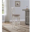 Home Square 2 Piece Swivel Counter Stool Set in Distressed Antique White