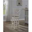 Home Square 2 Piece Swivel Counter Stool Set in Distressed Antique White