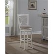 Home Square 2 Piece Swivel Counter Stool Set in Distressed Antique White