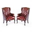 Home Square 2 Piece Vinyl Guest Office Accent Chair Set in Red