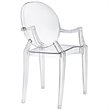 Home Square 2 Piece Polycarbonate Dining Arm Chair Set in Clear