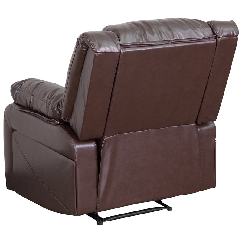 Home Square 2 Piece Upholstered Leather Recliner Set in Brown