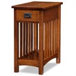 Home Square Mission Solid Ash Wood End Table in Medium Oak (Set of 2)