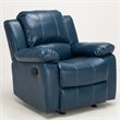 Home Square 2 Piece Faux Leather Recliner Set in Navy Blue