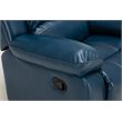Home Square 2 Piece Faux Leather Recliner Set in Navy Blue