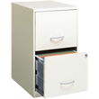 Home Square 2 Drawer Metal Filing Cabinet Set in Pearl White (Set of 2)