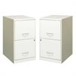 Home Square 2 Drawer Metal Filing Cabinet Set in Pearl White (Set of 2)