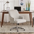Home Square 2 Piece Swivel Linen Office Chair Set in Light Gray