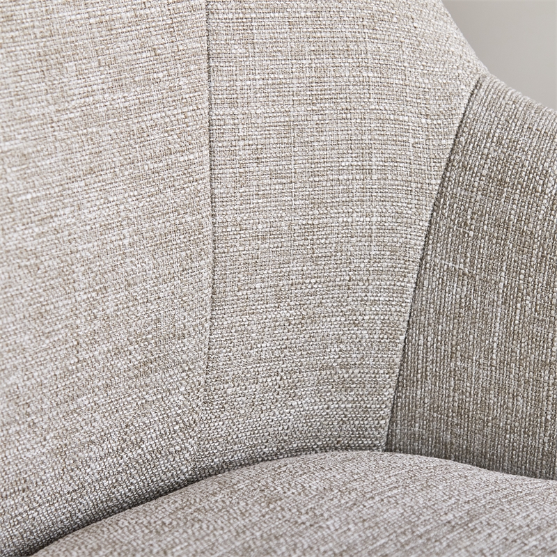 Home Square 2 Piece Swivel Linen Office Chair Set in Light Gray
