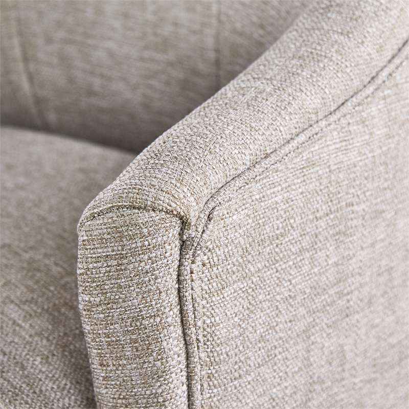 Home Square 2 Piece Swivel Linen Office Chair Set in Light Gray