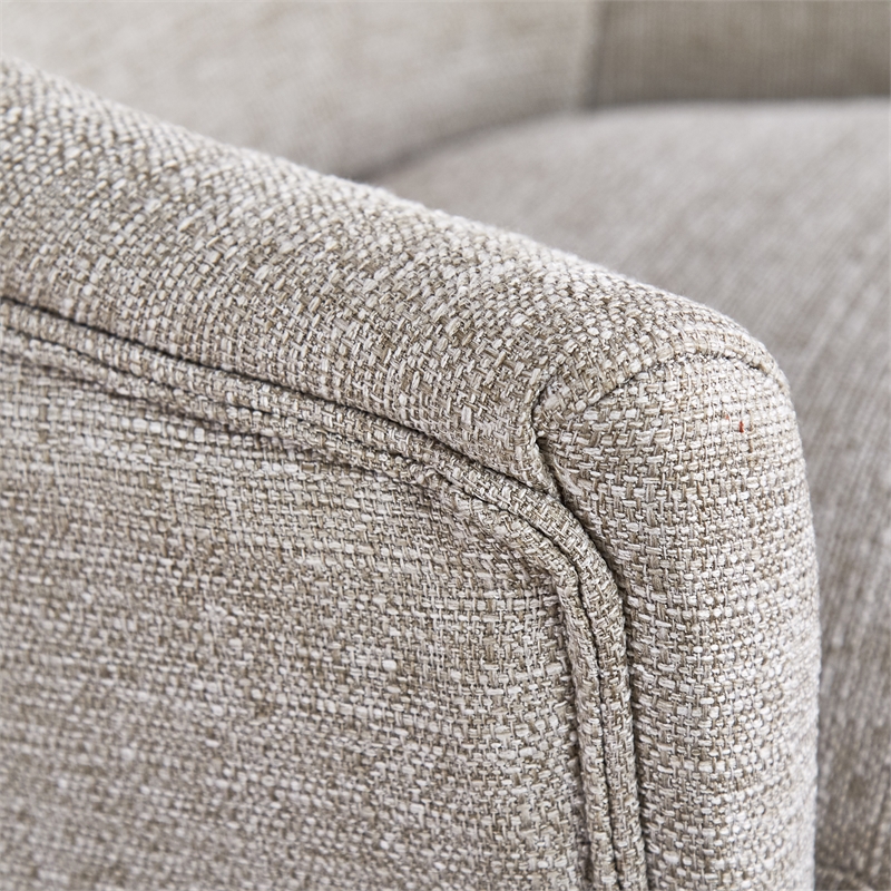 Home Square 2 Piece Swivel Linen Office Chair Set in Light Gray