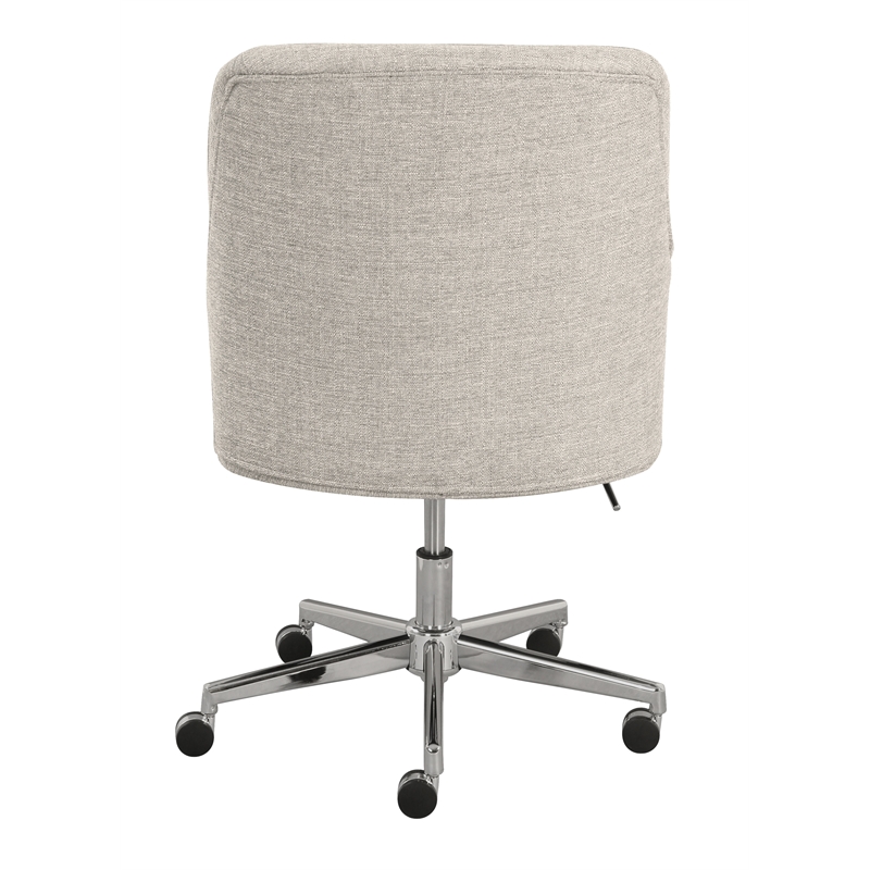 Home Square 2 Piece Swivel Linen Office Chair Set in Light Gray