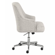 Home Square 2 Piece Swivel Linen Office Chair Set in Light Gray