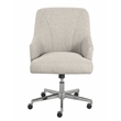 Home Square 2 Piece Swivel Linen Office Chair Set in Light Gray