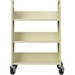 Home Square 2 Piece Single-sided Metal Mobile Book Cart Set in Putty/Beige