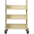 Home Square 2 Piece Single-sided Metal Mobile Book Cart Set in Putty/Beige