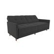 Home Square 2 Piece Coil Linen Convertible Sleeper Sofa Set in Gray