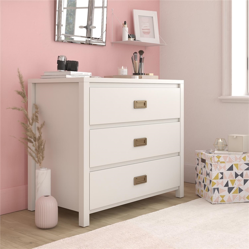 Home Square Kids Bedroom Set with Two 3 Drawer White Kids Dresser ( Set of 2 )