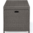 Home Square 2 Piece Wicker Patio Deck Box Set in Weathered Gray