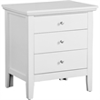 Home Square 2 Piece Solid Wood Nightstand Set with 3 Drawers in White