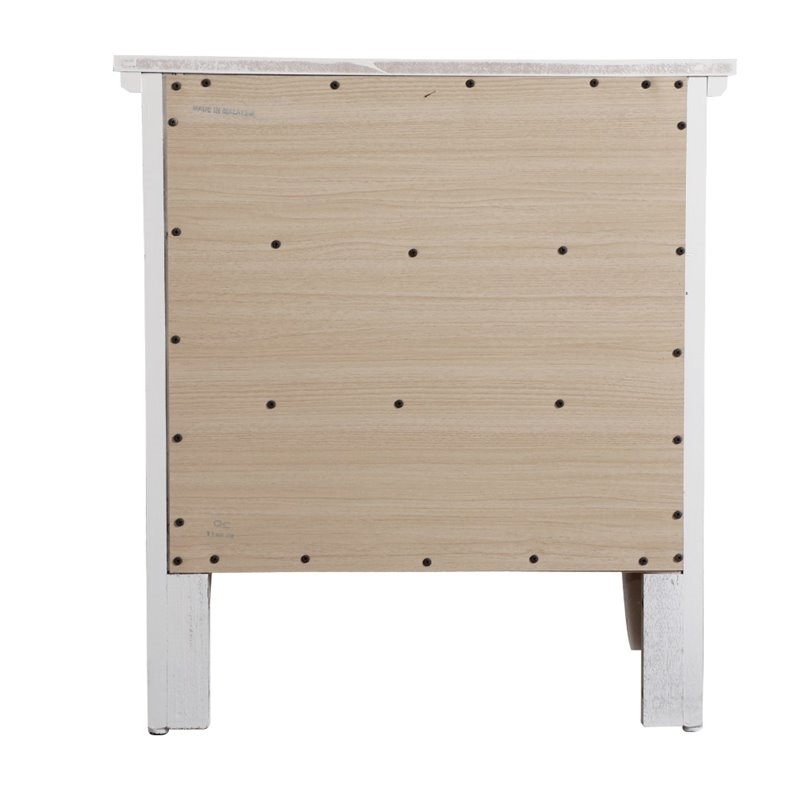 Home Square 2 Piece Solid Wood Nightstand Set with 3 Drawers in White