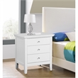 Home Square 2 Piece Solid Wood Nightstand Set with 3 Drawers in White