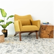 Home Square 2 Piece Mid Century Modern Velvet Accent Chair Set in Yellow