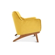 Home Square 2 Piece Mid Century Modern Velvet Accent Chair Set in Yellow