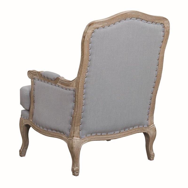 Home Square 2 Piece Regal Upholstered Fabric Accent Chair Set in Light Blue