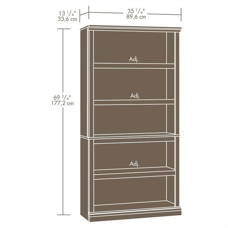Home Square 2 Piece Engineered Wood 5-Shelves Bookcase Set in Estate Black