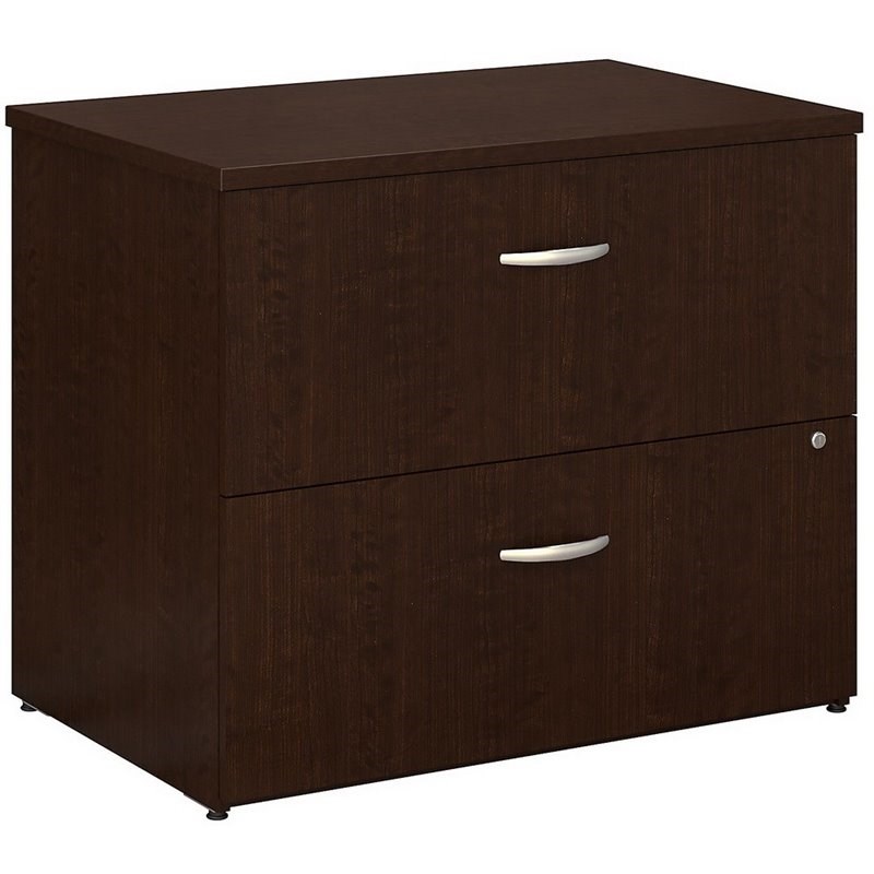 Home Square 2 Piece Wood Filing Cabinet Set with 2 Drawer in Mocha Cherry