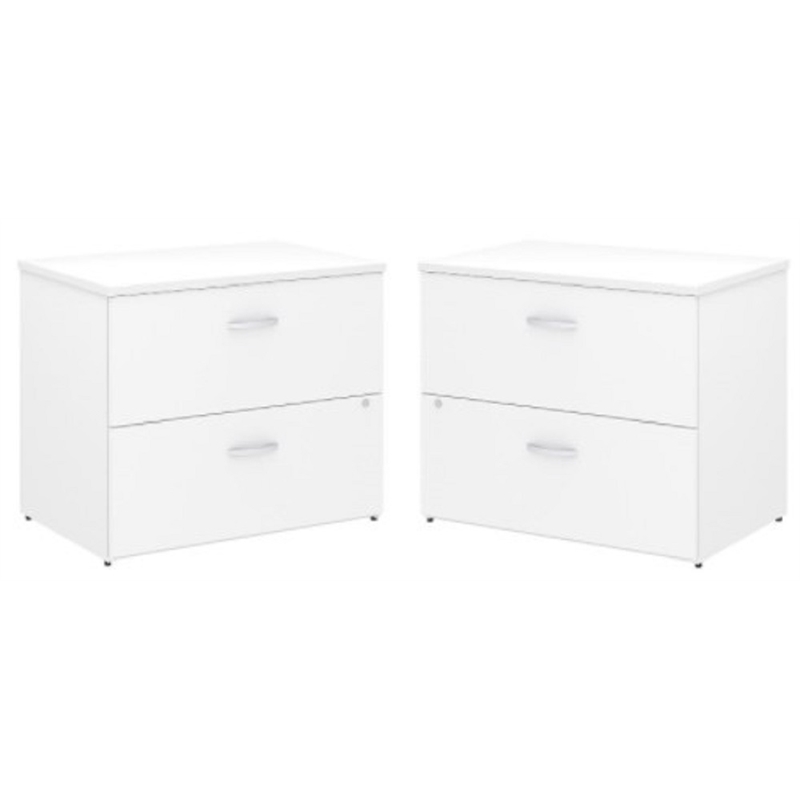 Home Square 2 Piece Lateral Engineered Wood Filing Cabinet Set in White