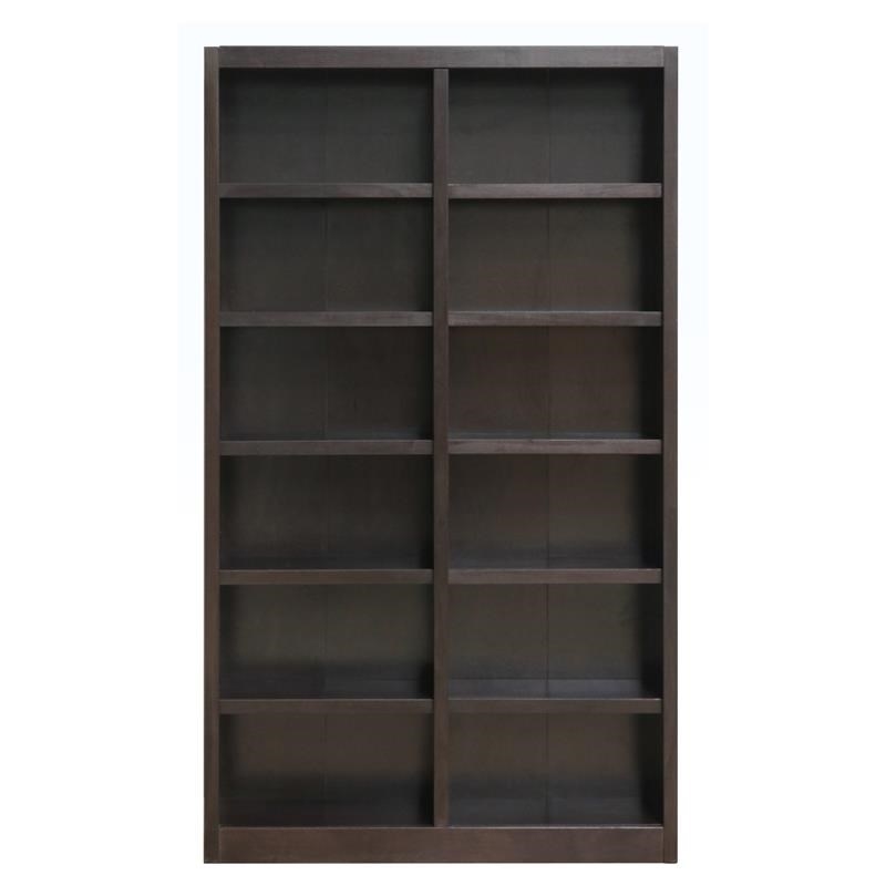 Home Square 2 Piece Traditional Double Wide Wood Bookcase Set in Espresso