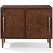 Home Square 2 Piece Media Solid Wood Console Table Set in Mahogany