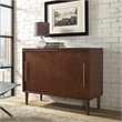Home Square 2 Piece Media Solid Wood Console Table Set in Mahogany