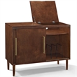 Home Square 2 Piece Media Solid Wood Console Table Set in Mahogany