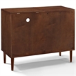 Home Square 2 Piece Media Solid Wood Console Table Set in Mahogany