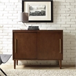 Home Square 2 Piece Media Solid Wood Console Table Set in Mahogany