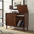 Home Square 2 Piece Media Solid Wood Console Table Set in Mahogany
