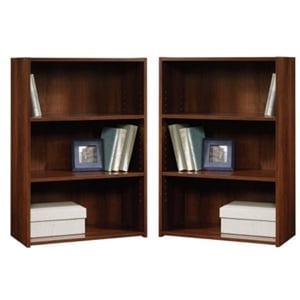 Home Square 2 Piece Modern Engineered Wood Bookcase Set in Brook Cherry