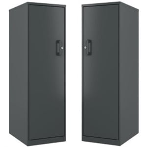 Home Square 2 Piece Metal Locker Storage Cabinet Set with 4 Shelf in Charcoal