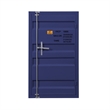 Home Square 2 Piece Contemporary Metal Cargo Chest Set with Door in Blue