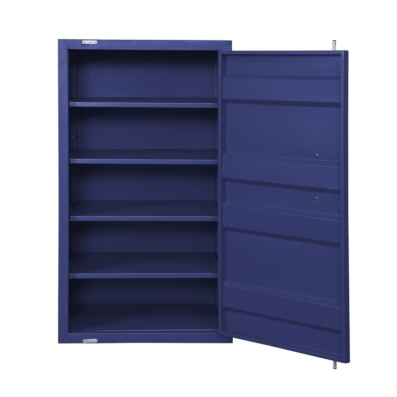 Home Square 2 Piece Contemporary Metal Cargo Chest Set with Door in Blue