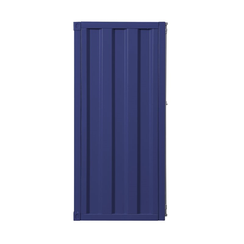 Home Square 2 Piece Contemporary Metal Cargo Chest Set with Door in Blue