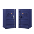 Home Square 2 Piece Contemporary Metal Cargo Chest Set with Door in Blue