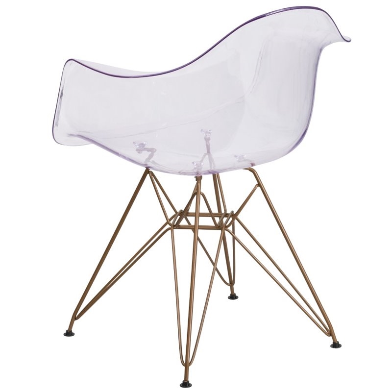 Home Square 2 Piece Transparent Polypropylene Dining Chair Set in Clear