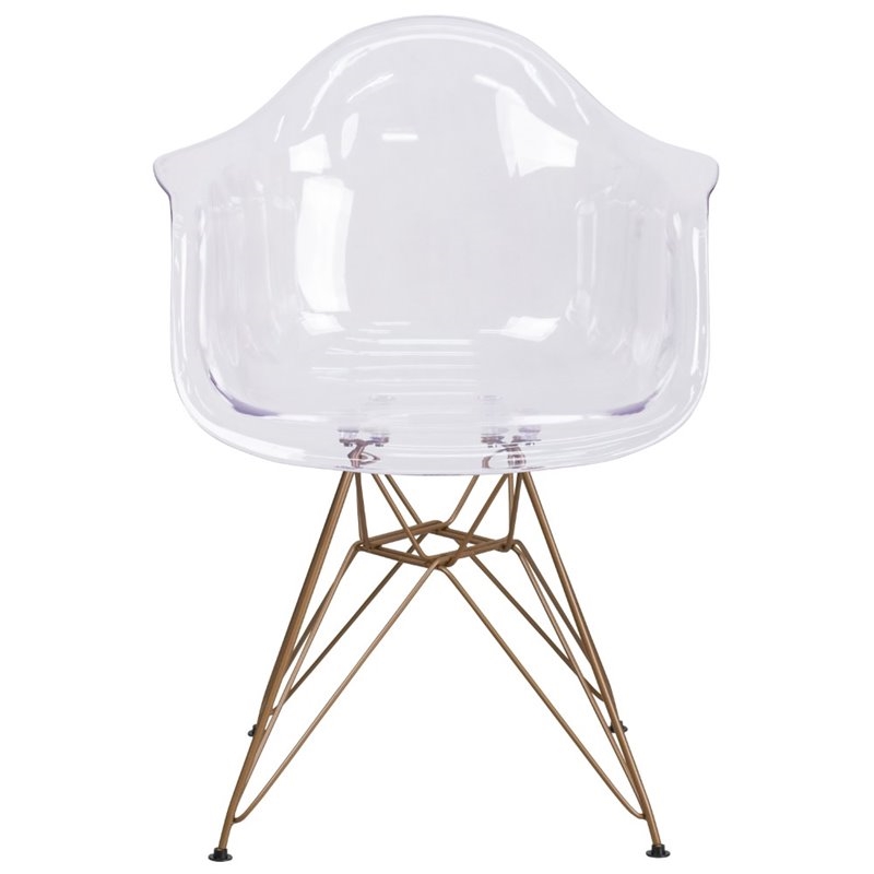 Home Square 2 Piece Transparent Polypropylene Dining Chair Set in Clear