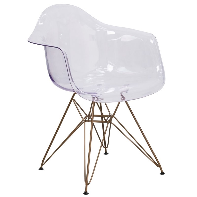 Home Square 2 Piece Transparent Polypropylene Dining Chair Set in Clear