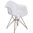 Home Square 2 Piece Transparent Polypropylene Dining Chair Set in Clear