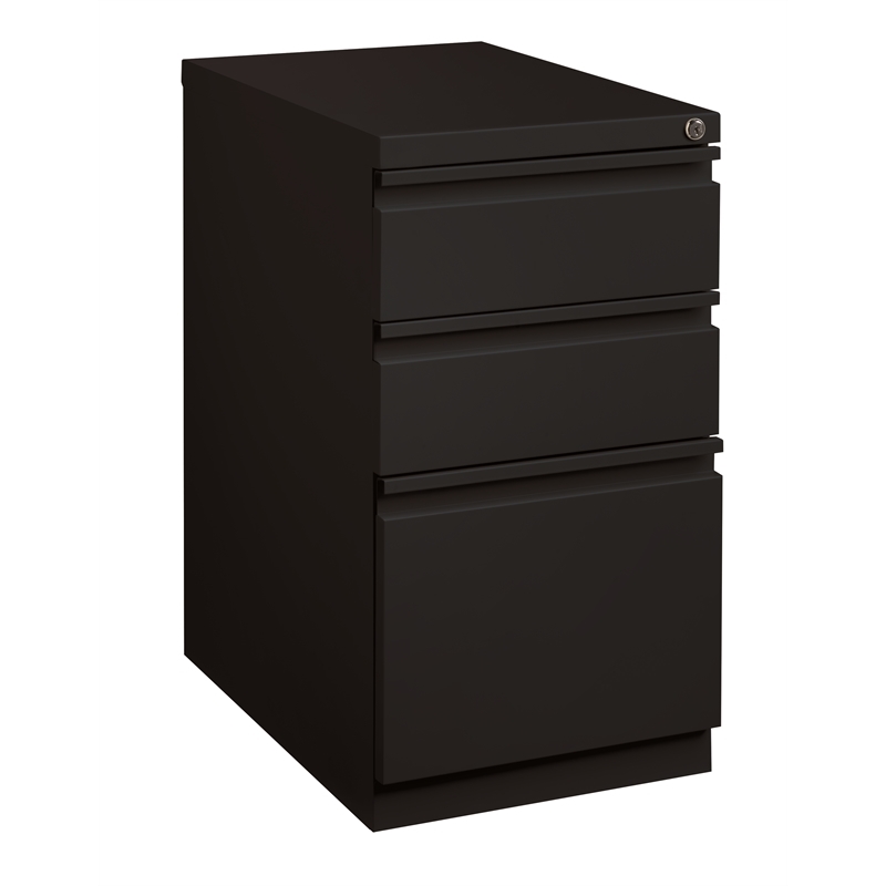 Home Square 2 Piece Pedestal Mobile Filing Cabinet Set in Black